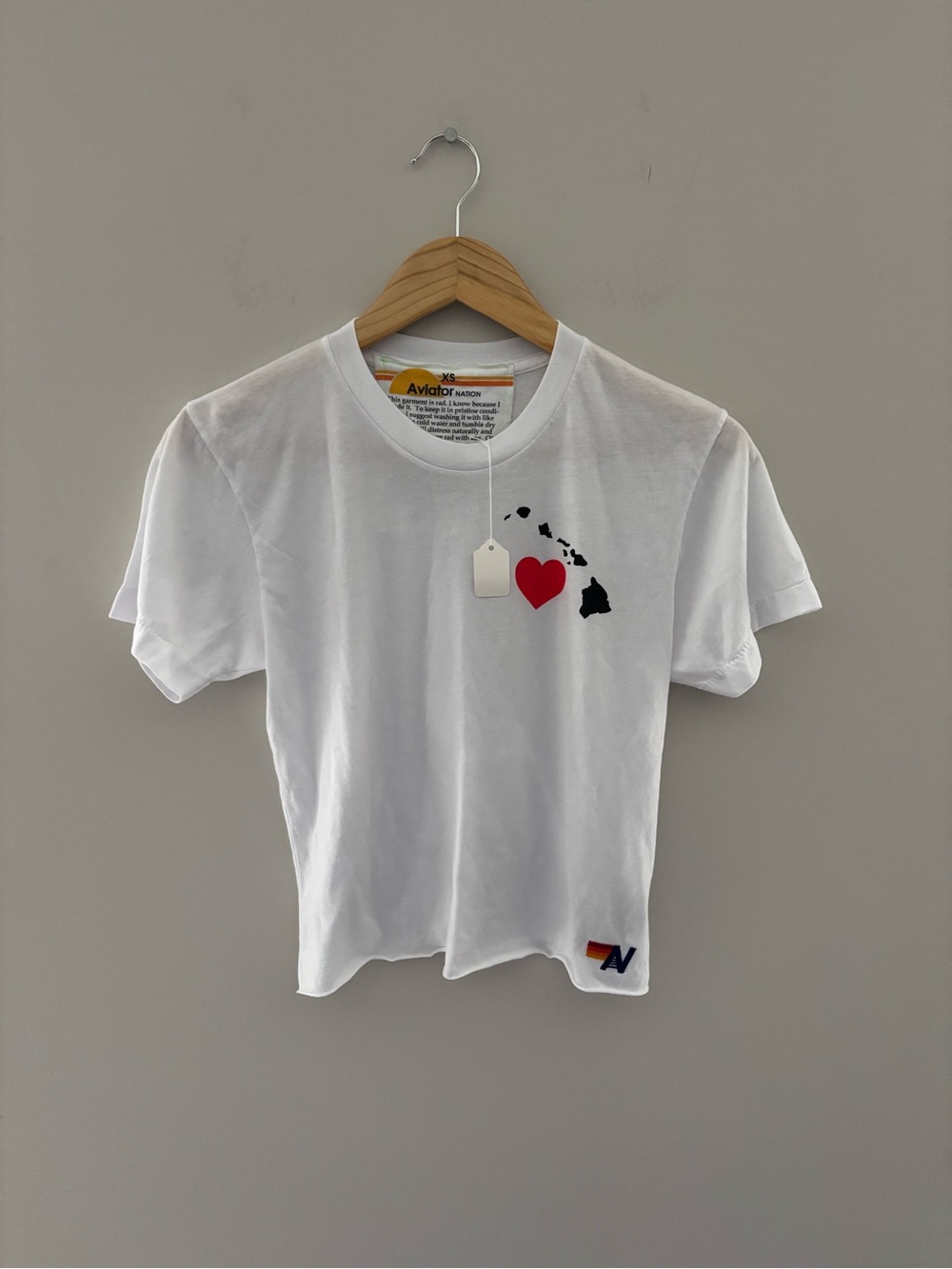 Aviator Nation White Tee Limited Edition Hawaii Top Size xs